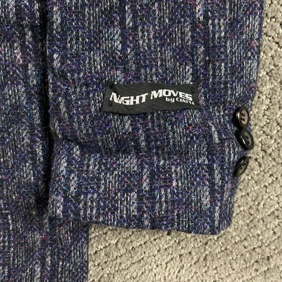 NWT Vintage Night Moves Ciattl Blazer Sport Coat Men's 38S Purple Short - Picture 4 of 15